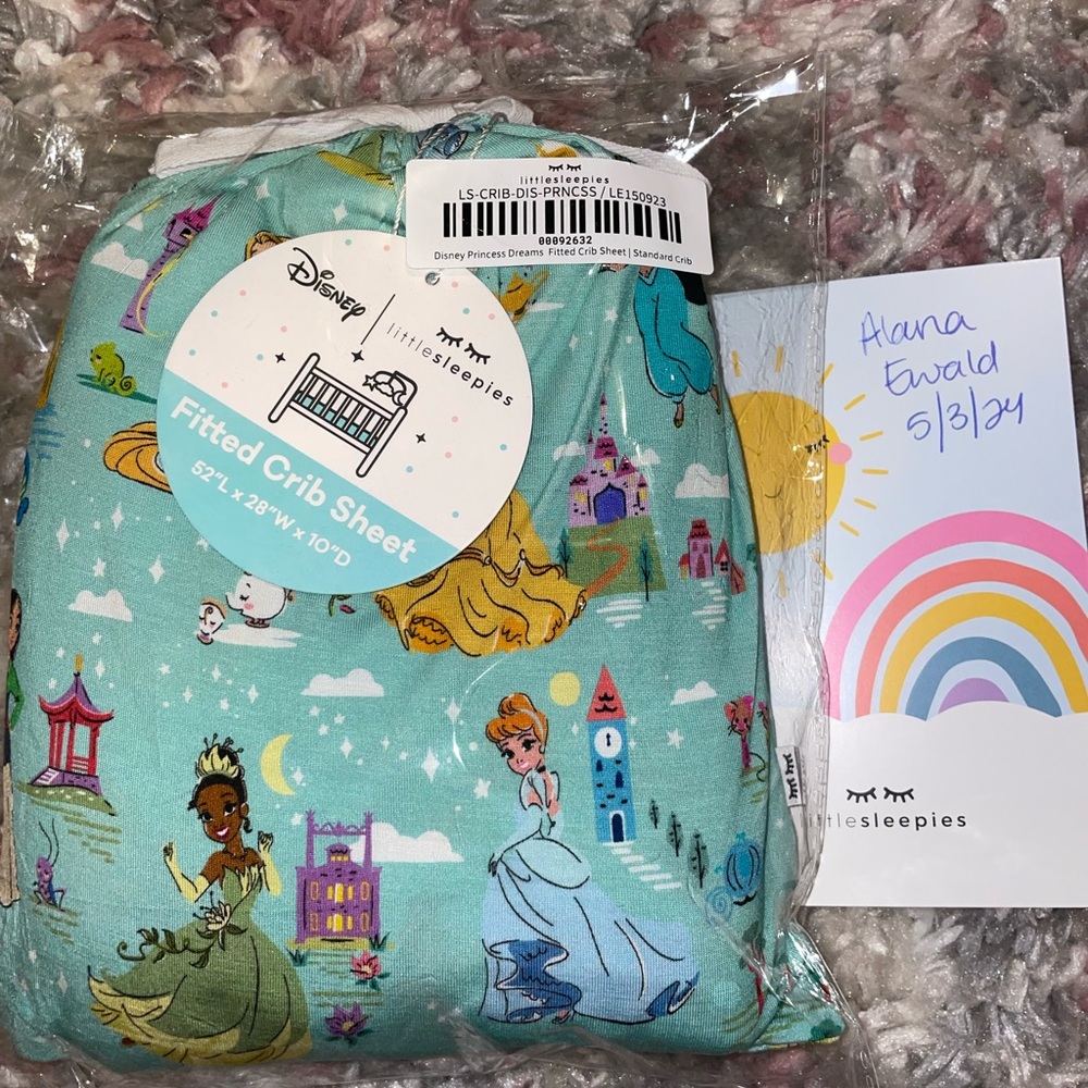 Little Sleepies Disney Princess Dreams Standard Crib Sheet